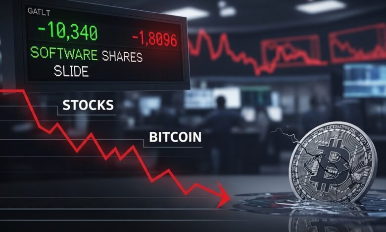 Stocks and Bitcoin Sink as Software Shares Slide