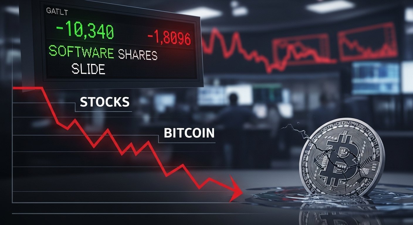 Stocks and Bitcoin Sink as Software Shares Slide