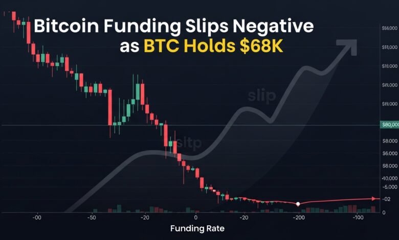 Bitcoin Funding Slips Negative as BTC Holds $68K